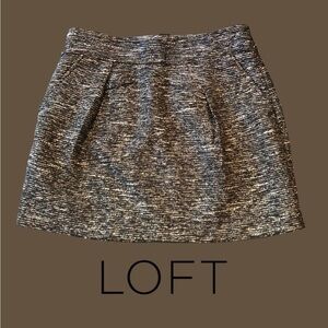 LOFT Tweed Shimmer Pleated Skirt Size 8P